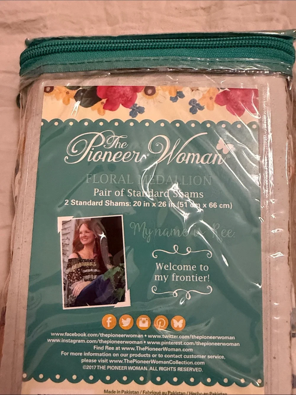 The Pioneer Woman Orange, Teal, Yellow Floral Duvet Cover